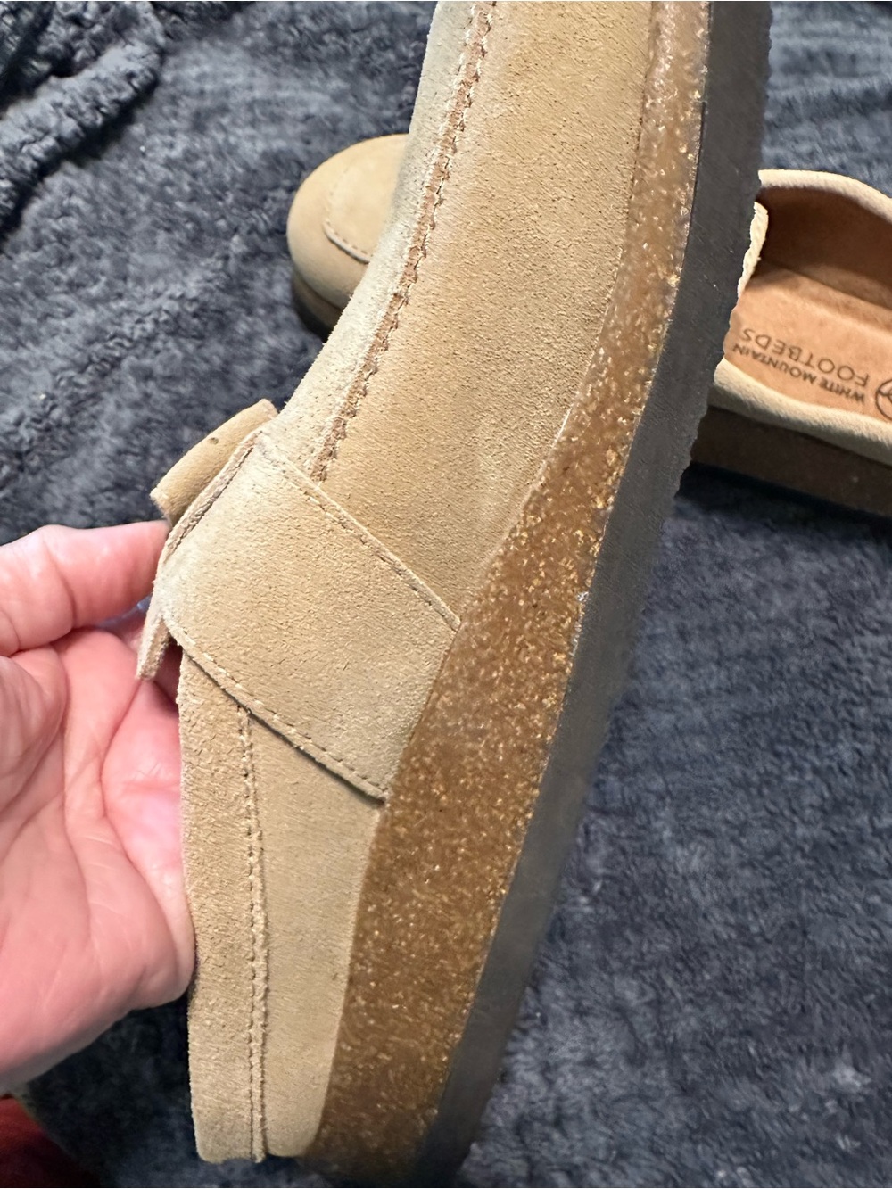 White Mountain Footbeds Beige Suede Buckle Slip-On Shoes for Women size 8.5 - Picture 9 of 12